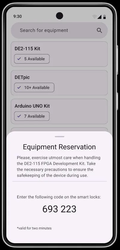 Mockup de confirmação do levantamento com um código de seis dígitos e um prazo de dois minutos para o utilizar.